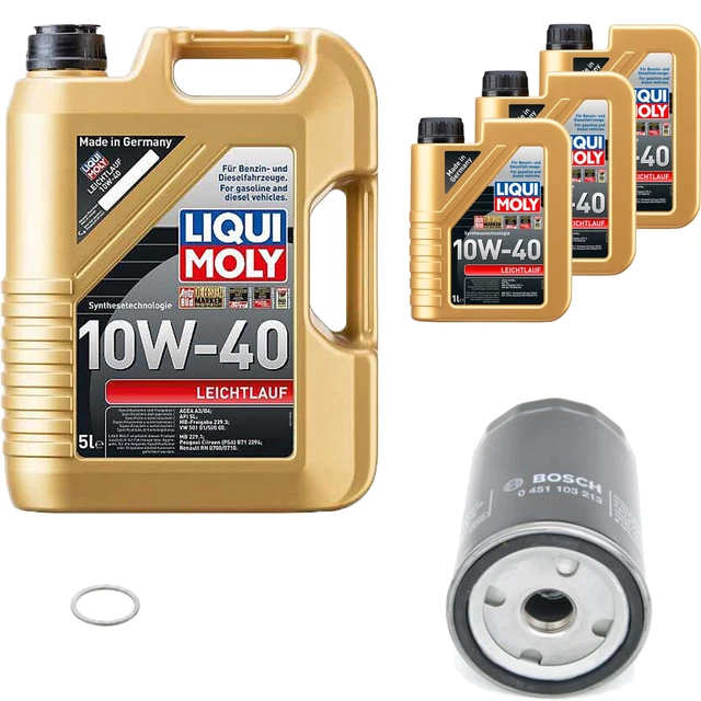 Filtro olio Bosch 8L Liqui Moly funzionamento leggero 10W-40 per Porsche 944 968