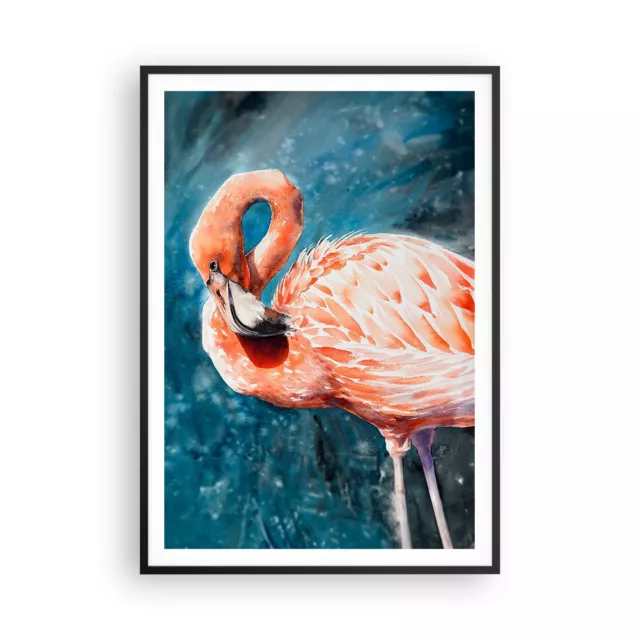 Cuadro Poster de Pared 70x100cm P�ster Marco Flamenco P�jaro Naturaleza Wall Art