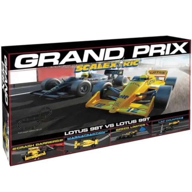 Scalextric Racing Set With 2 Car Grand Prix Lotus Retro Track Kids Playset 1:32 2