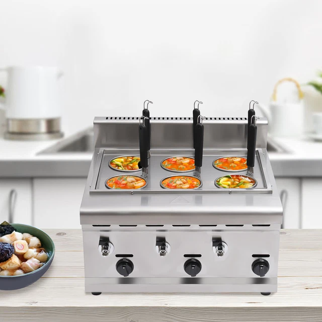 Electric Commercial Pasta Cooking Machine 6 Holes Pasta Cooker Table Top Noodles