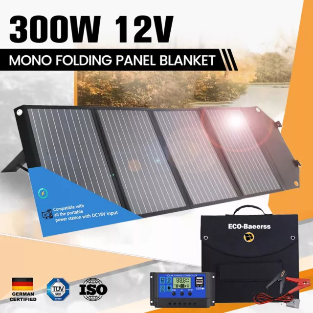 ATEM POWER 12V 300W Folding Solar Mat Flexible Blanket Solar Panel Kit