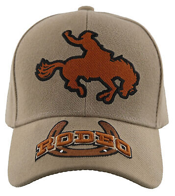 New! Rodeo Cowboy Horse Big Horseshoe Cap Hat Tan