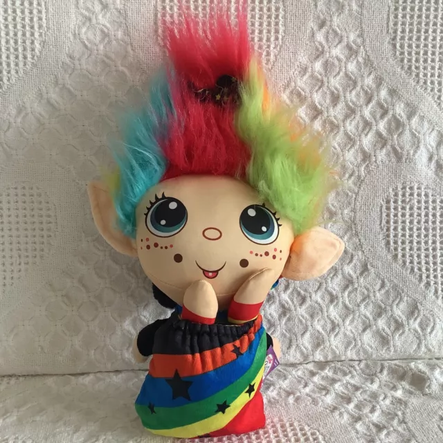 Flip Zee Trolls Rainbow Galore 13" Soft Plush Toy Doll w/ Bonus Mini Plush Doll