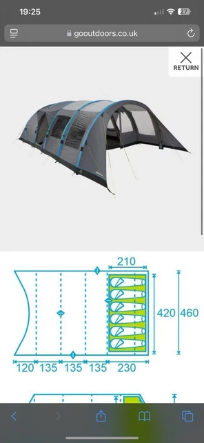 AIRGO SOLUS HORIZON 6 Person Tent 200.00 PicClick UK