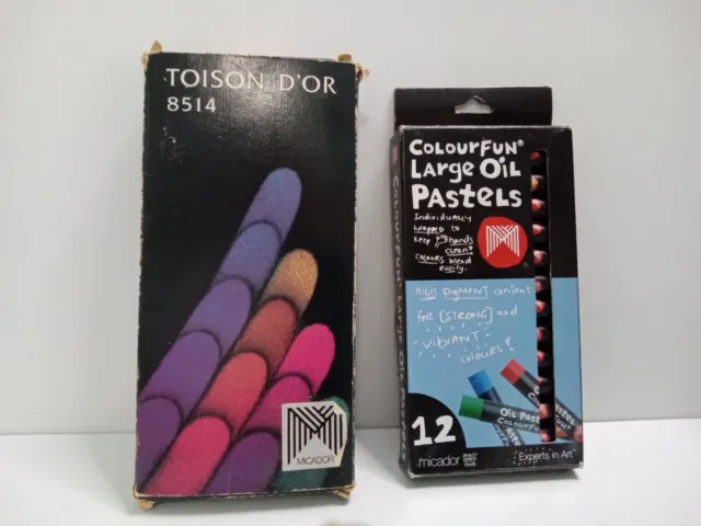 Vintage 1982 Micador Toison d'or Pastels Koh- I-Noor 24 pack artists chalk GC