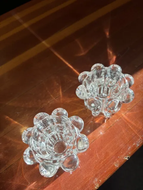 Waterford Crystal Candle Holders -set Of 2, Flower Shaped. Amazing Artistry