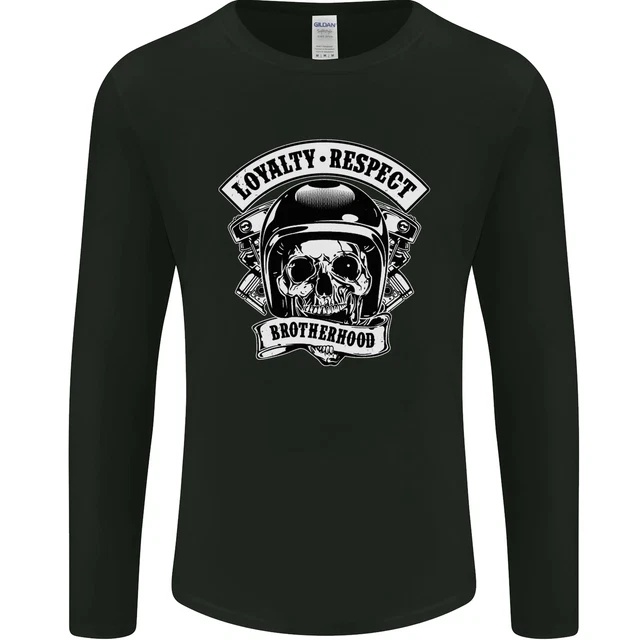 Respect Brotherhood Motorcycle Biker Bike Mens Long Sleeve T-Shirt