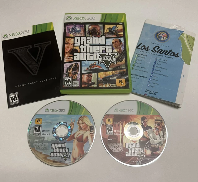 GRAND THEFT AUTO V GTA 5 (Microsoft Xbox 360) Complete W/Manual and