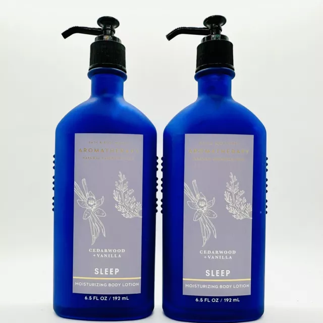 2 Bath & Body Works Aromatherapy Sleep Cedarwood + Vanilla Body Lotion 6.5 Fl Oz
