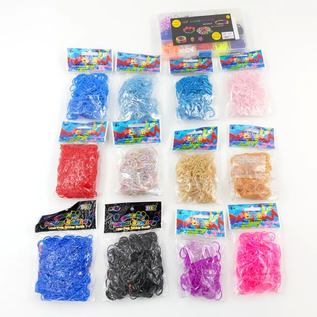 Rainbow Loom / DIY - Loom Bands - 300/600 Bänder - 12 Farben - NEU