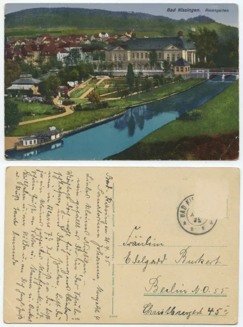 40483 - Bad Kissingen - Rose Garden - postcard, run 21.4.1925