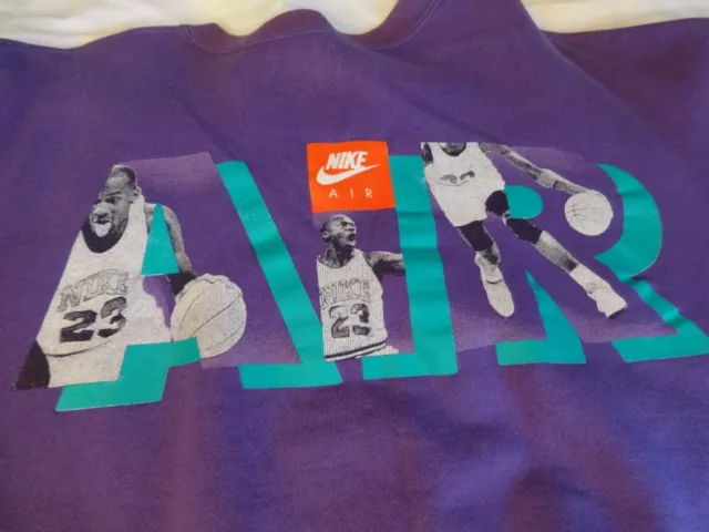 Vintage Nike Air Jordan Sweatshirt USA made STAINS & Misprint Grape Purple
