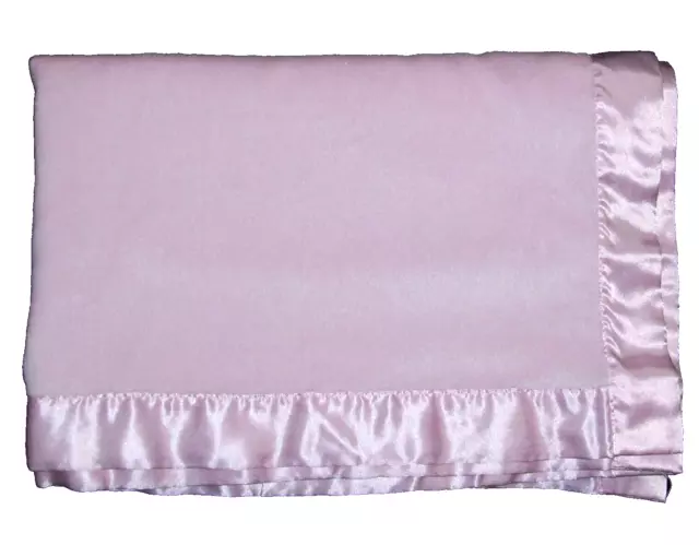 Baby By Carters Boa Velboa PINK Minky Satin Back Trim Blanket Security