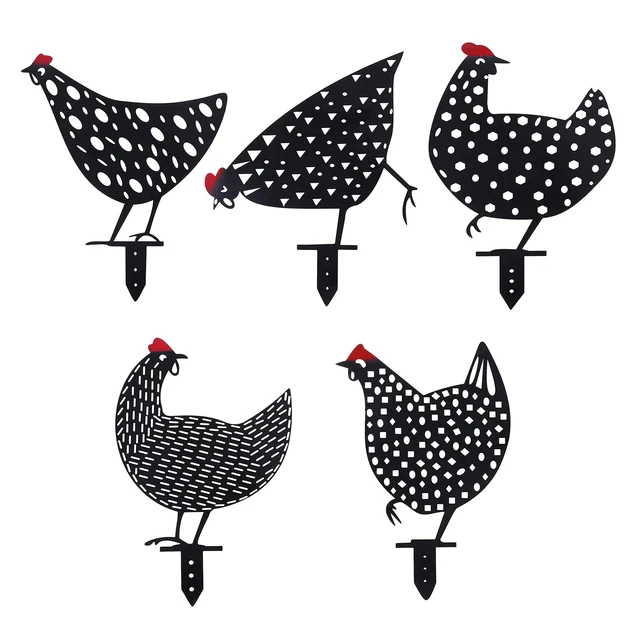 Osterhahn Gartenpfähle, schwarze Henne Huhn Tier Silhouettendekoration * Z