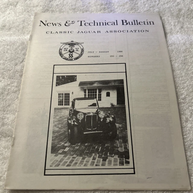 CLASSIC JAGUAR ASSOCIATION - NEWS & TECHNICAL BULLETIN 12 PAGES July-Aug 1986
