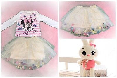 Minnie Mouse little girls sweater & skirt set Plush Bunny