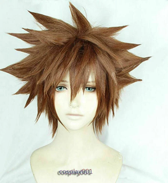 KINGDOM HEARTS 3 Sora Wigs Short Brown Heat Resistant Anime Cosplay Wig