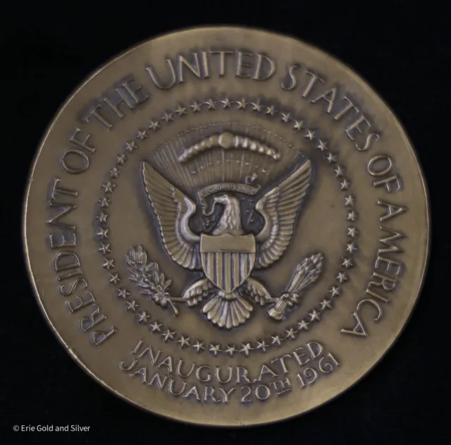 Vintage Medallic Art Co. 1961 President John F. Kennedy JFK Bronze Medal w/ Box 2