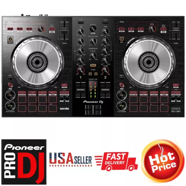 Pioneer DDJ-SB3 Portable USB 2-Channel Digital DJ Controller For Serato