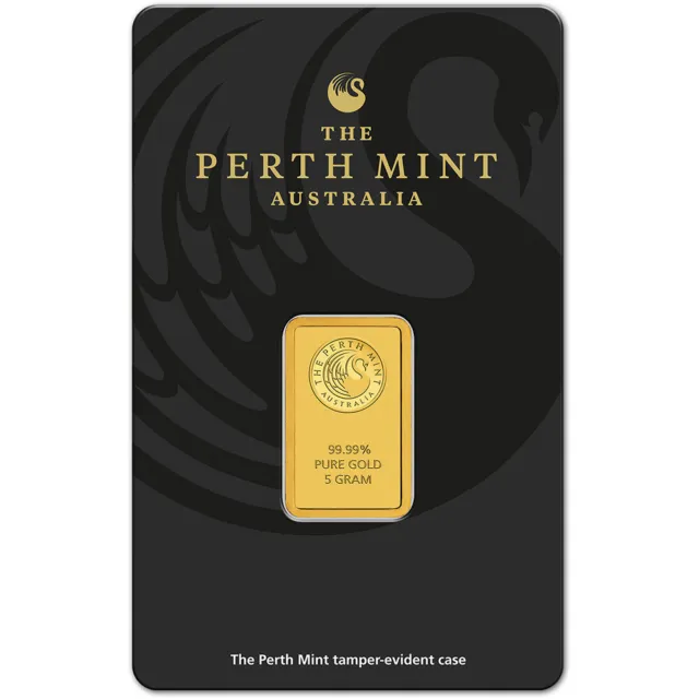 5 gram Gold Bar - Perth Mint - 99.99 Fine in Assay