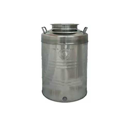 Récipient Tige Baril pour Huile Belvivere De 50 Lt en Acier Inoxydable Mise 1/2