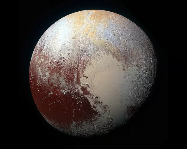 PLUTO SURFACE COLOR ENHANCED NEW HORIZONS NASA 11x14 SILVER HALIDE PHOTO PRINT