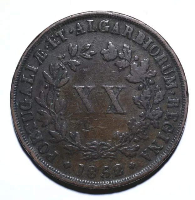 1852 Portugal Twenty 20 Reis - Maria II - Lot 1328