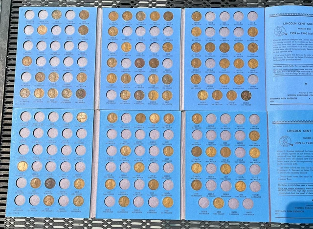 SET OF 2 LINCOLN HEAD CENT COLLECTION 1909 TO 1940 NUMBER ONE 51 of 89, 29 of 89