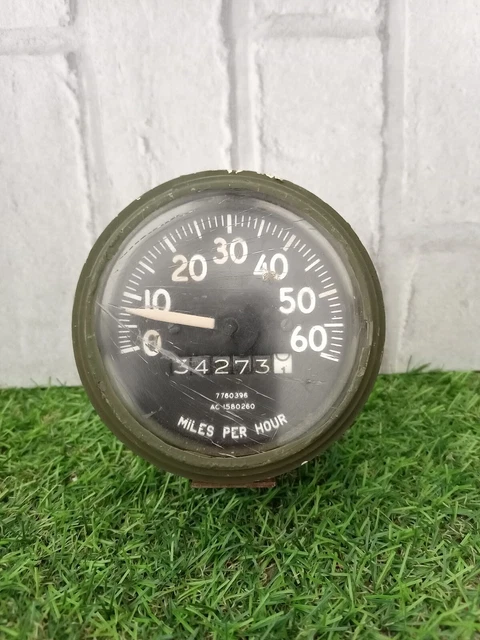 RARE WW2 JEEP SPEEDO Gauge  7760396 AC 1580260 MILITARY INSTRUMENT