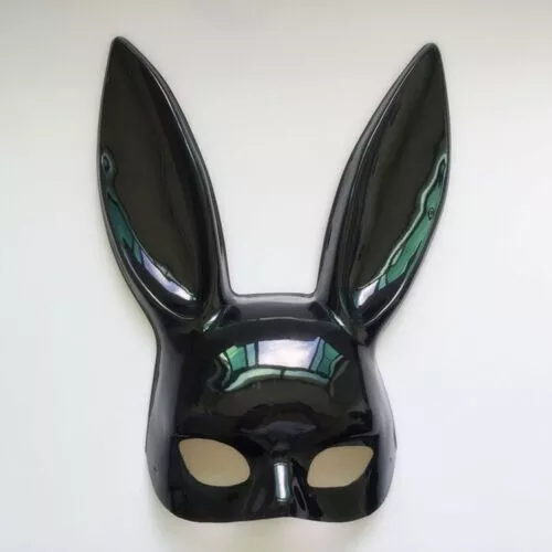 Black Bunny Mask Sexy Masquerade Ball Party Adults Rabbit Ears Halloween Cosplay