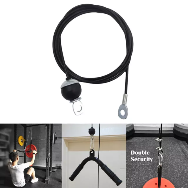 5mm 2m Adjustable Fitness DIY Pulley Cable Ropes Arm Strength Workout Equipment