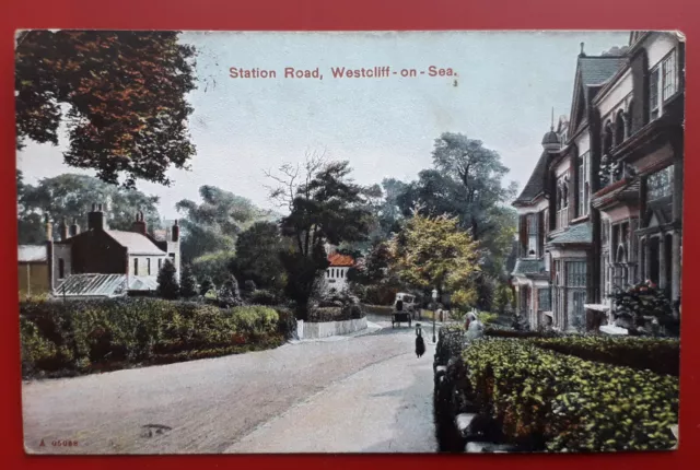 Westcliffe on Sea, Station Road - Essex postcard 1907