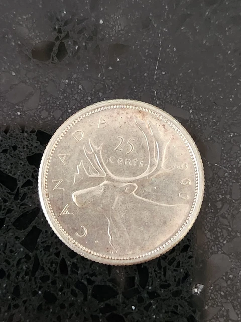 🌟🌟1960 Canadian Silver Quarter -25 Cent🌟🌟