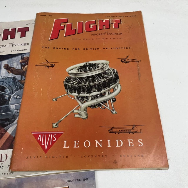 Lot Magazine VINTAGE FLIGHT PLANE Pilot Lot Magazine WW2 War Alvis Leonides ...