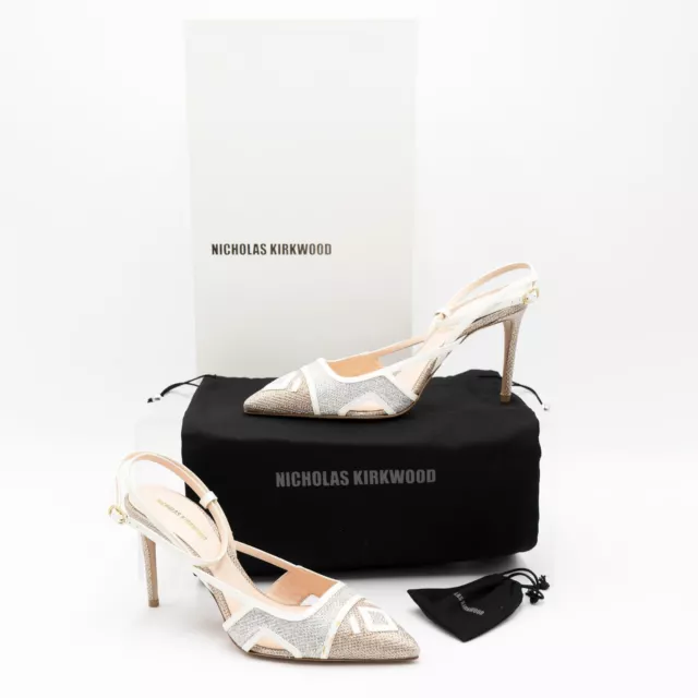 SCARPE DA DONNA Nicholas Kirkwood tacco alto lurex champagne