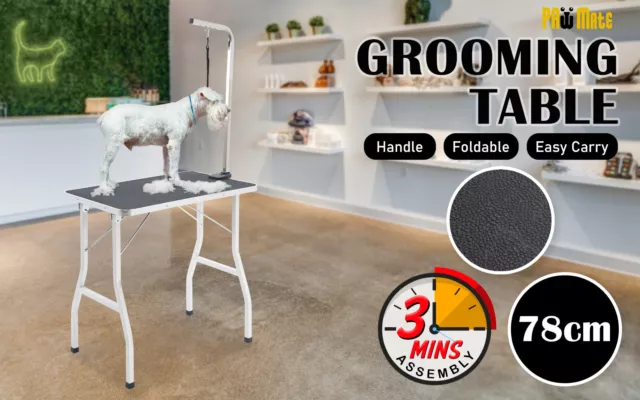 Dog Cat Pet Grooming Salon Table Height Adjustable Anti Slip Vinyl Mat 78cm BK 2