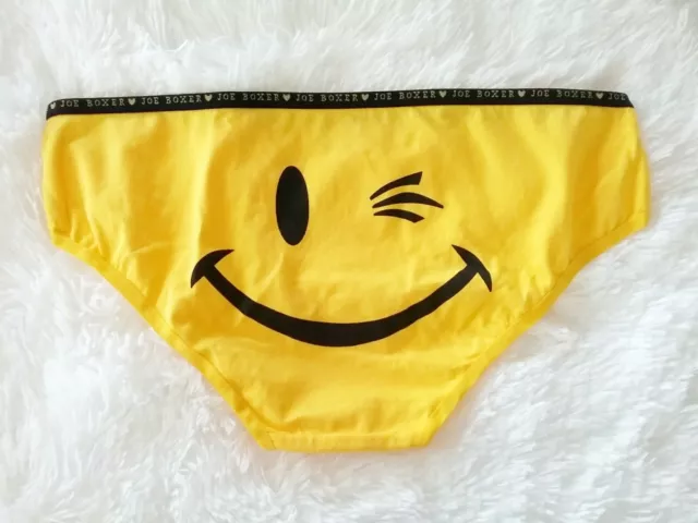 JOE BOXER BIKINI panties vintage style yellow black signature smiley L  $27.00 - PicClick