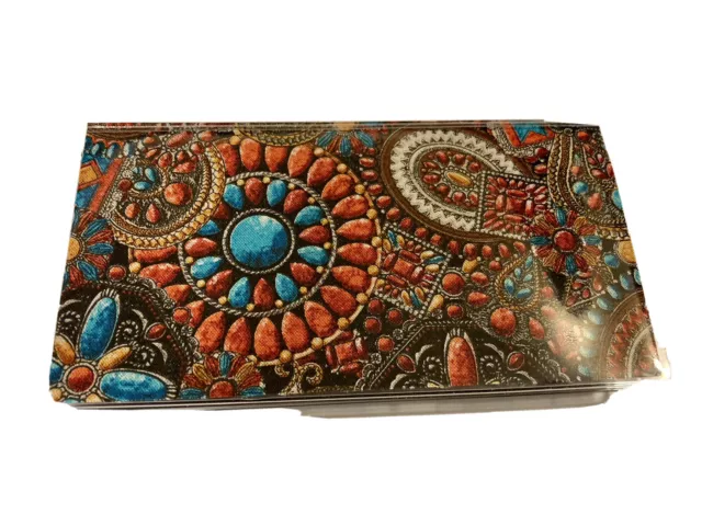 Southwest Jewelry Checkbook Cover Fabric Custom Native American Tribal Turquoise