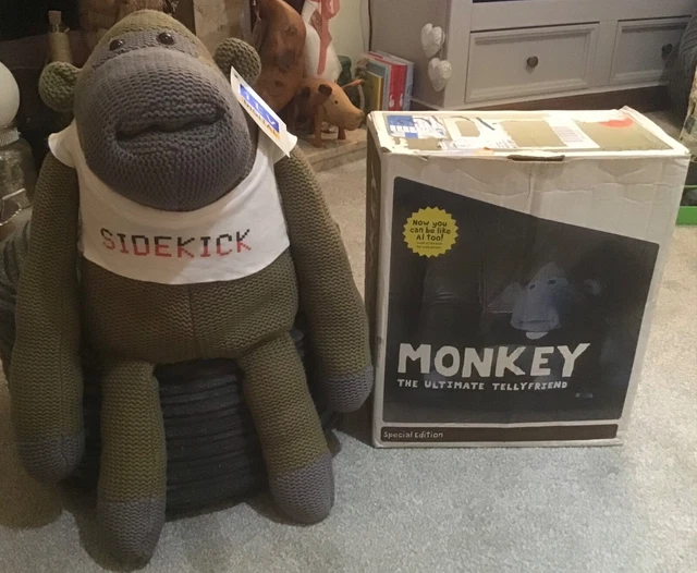 PG TIPS TEA Large ITV Digital SIDEKICK MONKEY chimp soft toy from