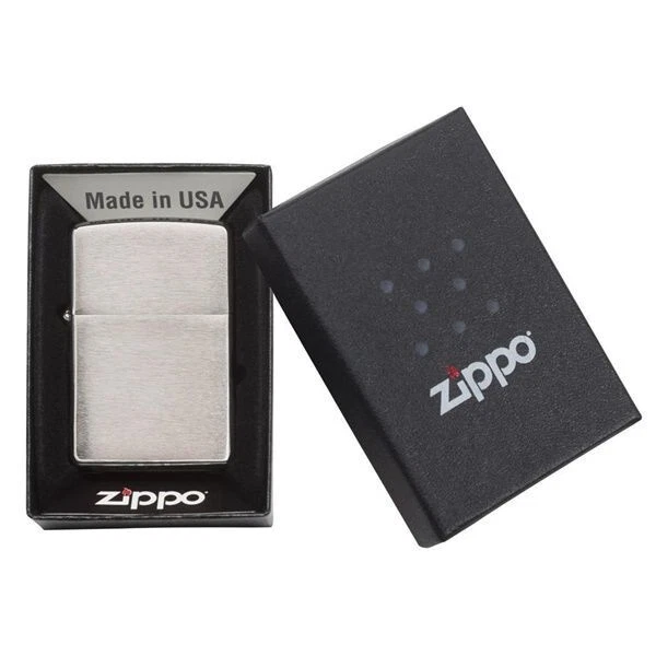 Genuine Zippo Windproof Lighter Model 200 Regular Classic Brushed Chrome