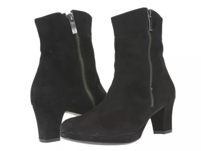 Paul Green Womens Black Suede Short Ankle Boots Shoes Sz 6.5 (uk 4) 229931