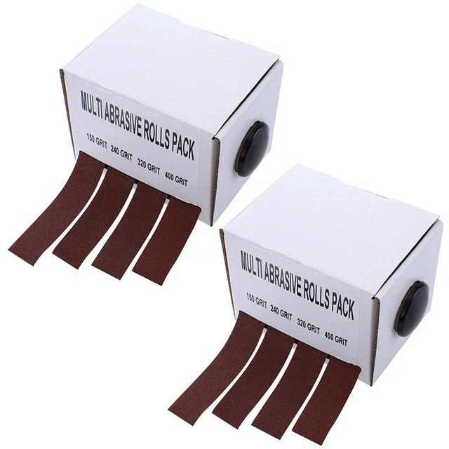2 set 4 Sanding Belt Drawable Emery Cloth Sandpaper Dry Abrasive Belt G5B8