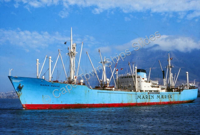 ORIGINAL COLOUR SLIDE Of Cargo Ship Maren Maersk Departing Cape Town £4