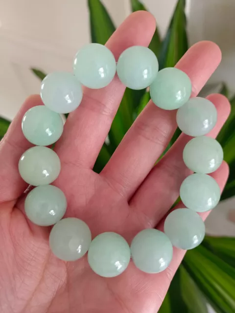 Natural Jade Bracelet Jadeite Bracelets 15.6mm Beads Fine Jewelry High Quality