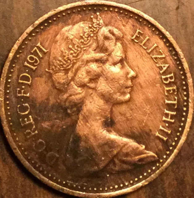 1971 Uk Gb Great Britain New 1/2 Penny Coin