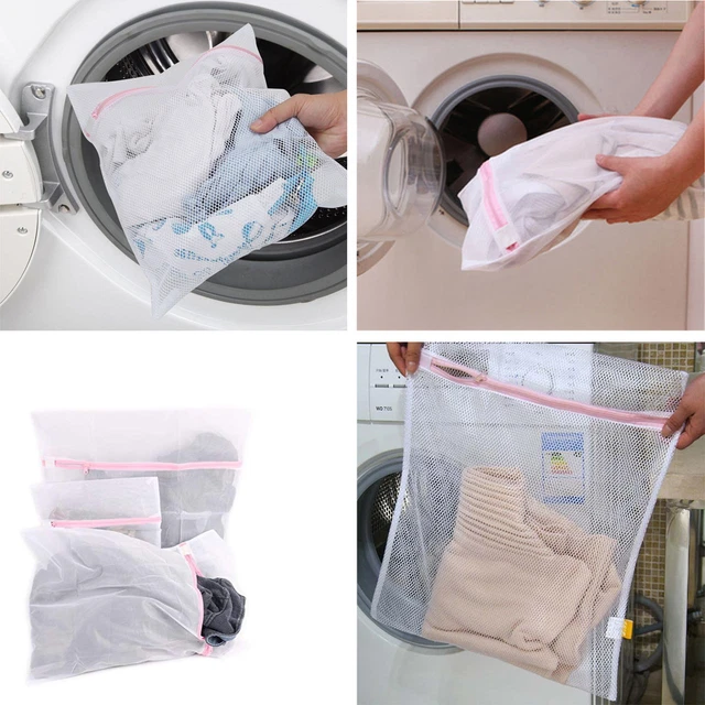 VDL Drawstring Laundry Mesh Bag - Reusable Wash Net For Delicates In S, M, L, XL
