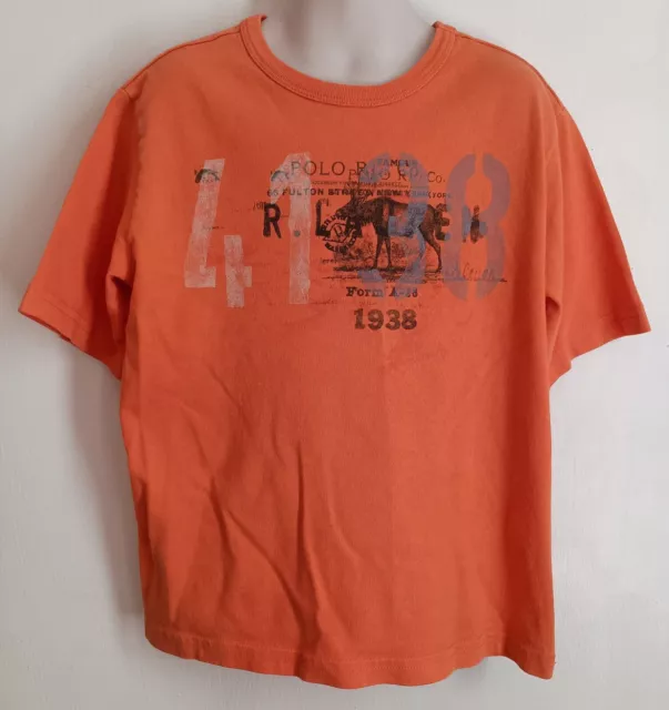 Boys Polo Ralph Lauren Moose T Shirt Sz 6 Orange