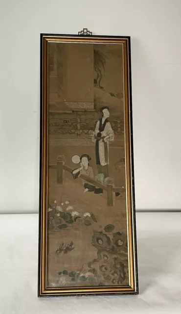 Framed Antique Late 18th Early 19th Century Chinese Gouache and Ink on Paper