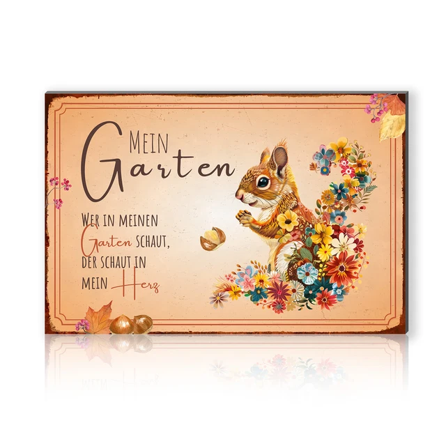 Penitue Vintage Gartenschild - Rustikales Metallschild 30x20cm Für Garten Dekoration