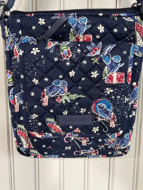🦉 VERA BRADLEY Iconic RFID Mini HIPSTER Crossbody Purse Bag Navy OWLS $48 NEW